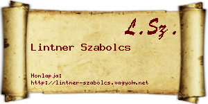 Lintner Szabolcs névjegykártya
